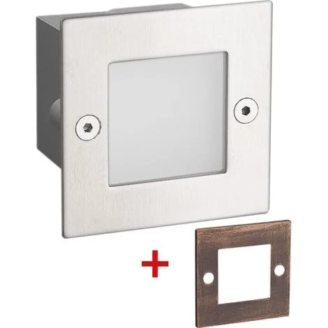 LAGUNA Faretto da incasso a parete per esterno quadrato 1.5W IP65 2 CoversTempérature de Couleur: Bianco caldo 3000K