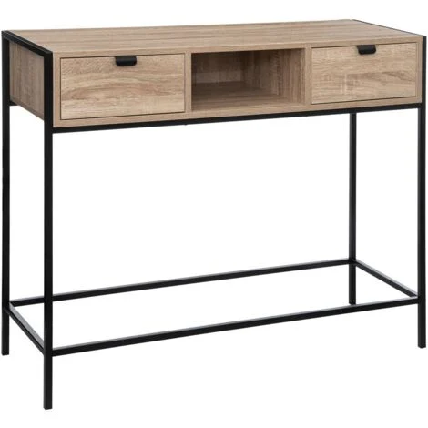 Consolle a 2 cassetti aliaj con effetto legno nero- 5five