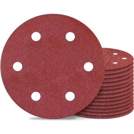 Set di 25 dischi abrasivi da 225 mm, grana 120, per levigatrici a collo lungo, levigatrici per cartongesso a 6 fori, carta vetrata rotonda.