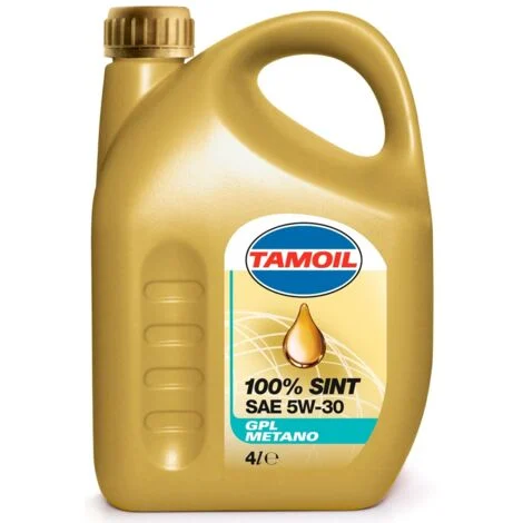Tamoil 100% Sint SAE 5W30 Olio motore GPL e metanol 4 LT