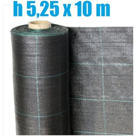 TELO PER PACCIAMATURA NERO QUADRETTATO TESSUTO POLIPROPILENE ANTISTRAPPO - mt 10 x 5,25 H