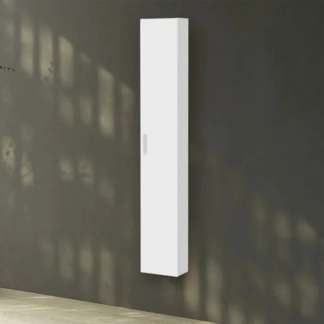 Pensile bagno sospeso150 H bianco con maniglia cromataMartha