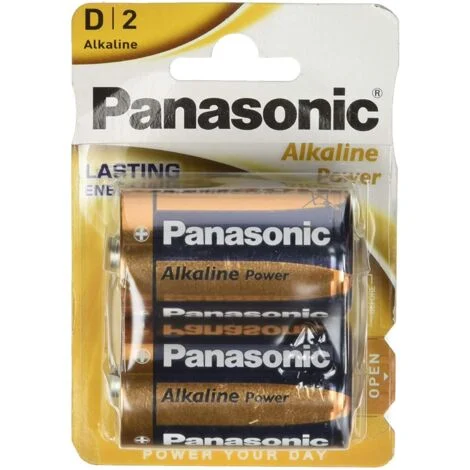 Panasonic Alkaline Power Torcia, confezione da 2 pezzi, LR20-D 15V