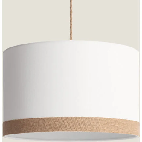 Lampada a Sospensione Tessuto Leya Natural Bianco