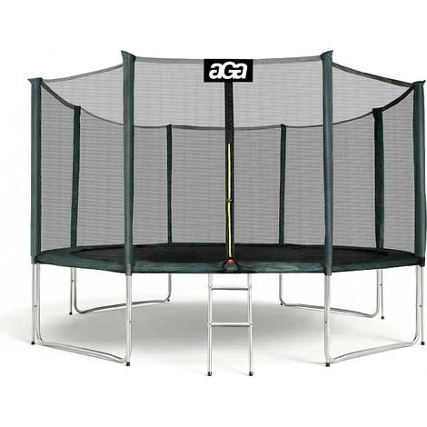 Aga SPORT PRO Trampolino 366 cm Verde scuro + rete di protezione + scala