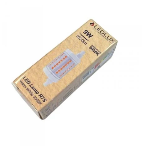Lampada Led R7S 78mm 9W 1020lm Bianco Caldo 3000K Diametro 28mm 360 Gradi