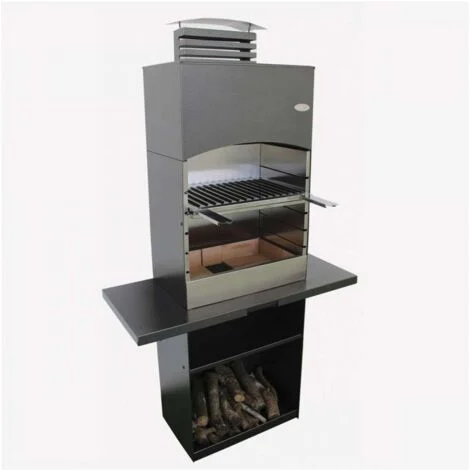 GMR Barbecue Tolosa a legna e carbone con cappa - 110x47,5x190,1 cm