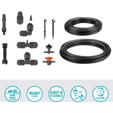 GARDENA Kit irrigazione a goccia: set completo per irrigare fino a 35 piante delicate Micro-Drip-System (13455-20)