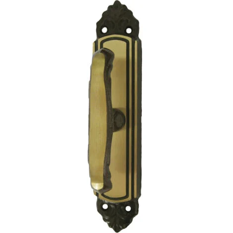 Cremonese con fori Giglio Gratz altezza 54 mm in ottone finitura patine' per porte e finestre