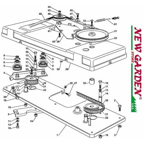 Esploso innesto lama 102cm TN220HE trattorino rasaerba CASTELGARDEN ricambi 4 SUPPORTO