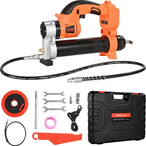 VEVOR Ingrassatore a Batteria Senza Fili, Pressione Massima di 55 MPa Ingrassatore Elettrica con Luce LED e Tubo, Batteria da 20 V e Grilletti a Velocita Variabile, per Lubrificare Veicoli o Macchine