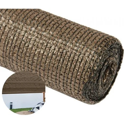 Rete Ombreggiante 2x10mTelo Ombra 95% marroneFrangivista Recinzione GiardinoTessuto Ombra Privacy Antistrappo Antivento