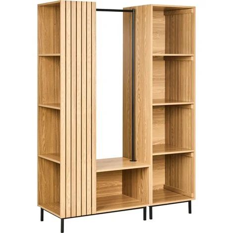 Armadio aperto 9 ripiani MDF Scaffale aperto per vestiti Marrone chiaro Leandro