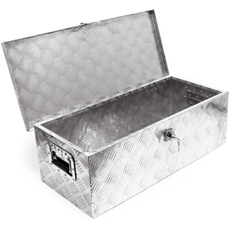 Baule in alluminio portattrezzi Cassa Box per attrezzi utensili 76x32x24,5cm