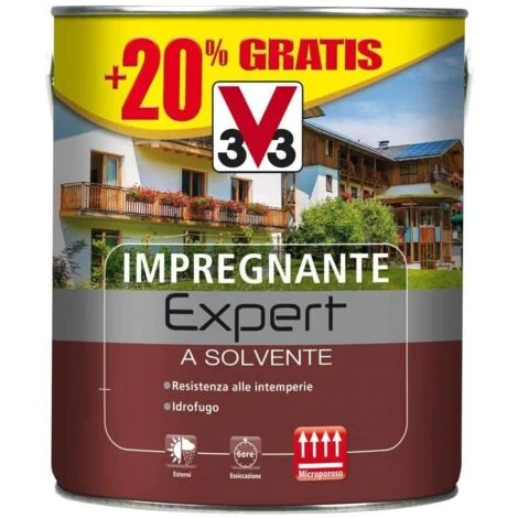 V33 Impregnante A Solvente Expert 2,5 Lt - Noce Scuro