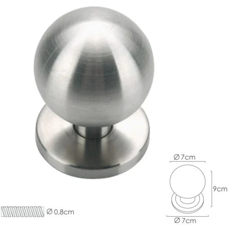 Pomello Sferico Per Porta Colore Inox Oryx