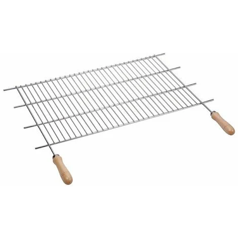 Griglia Barbecue in Zinco 100x40cm con Manici in Legno Sauvic