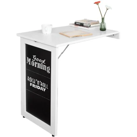 SoBuy Tavolo A Muro Tavolo Pieghevole Tavolo Cucina Con Lavagna colore bianco FWT20-W