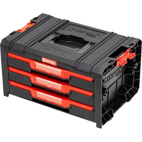 Qbrick System PRO Drawer 3 Toolbox 2.0 Basic impilabile 450 x 310 x 244 mm 3x 4,5 l IP54 con tre cassetti 9 inserti