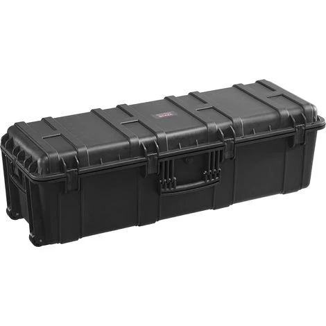 VEVOR Custodia Rigida Impermeabile 155,7 L, Custodia Protettiva Resistente alle Intemperie IP67 con 6 Clip, 6 Fori e 3 Maniglia per Lucchetto e Schiuma Inserita per Apparecchiature Grande, Nero
