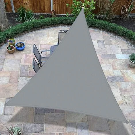 Tenda a Vela Triangolare 3 x 3 x 3m Telo Ombreggiante Protezione Raggi UV per Esterno, Patio, Giardino - Grigio