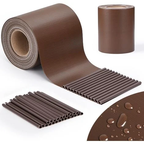 Frangivista Recinzione in PVC Marrone , Telo Oscurante per Balcone 19cm x 35m, Strisce Protezione della Privacy per Giardino Incluse 25 clip di fissaggio