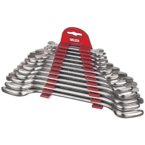 Chiavi a forchetta Valex doppia serie 12pz con supporto 1460806