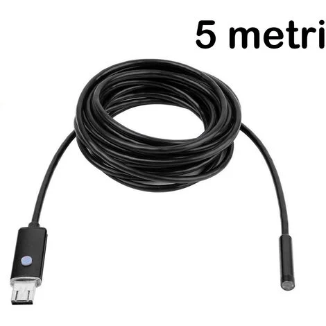 Telecamera Endoscopica 5M 6 Led Cavo Flessibile Impermeabile Sistema Android
