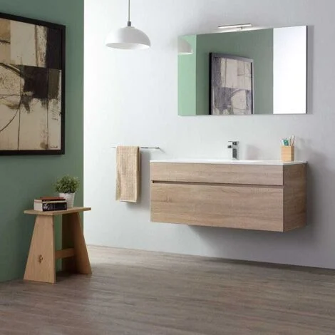 Mobile Arredo Bagno 120 Cm In Quercia Naturale SospesoSole