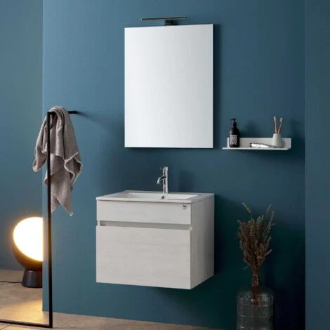 Mobile Da Bagno Sospeso 60 Cm Bianco LegnoSole
