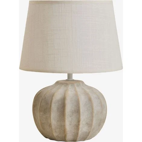 Lampada da tavolo Yalira in ceramica e lino da 30 cm SKLUM