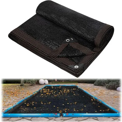 Copertura in rete anti-foglie per piscine rettangolari, copertura protettiva per piscine fuori terra, blocco esterno, foglie morte e detriti, 3 × 5 m (10 x 16,4 piedi)