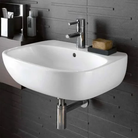 Lavabo sospeso 50 cm Geberit bianco lucido monoforoFantasia