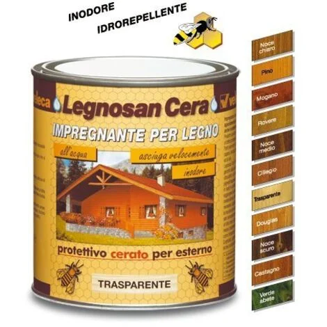 Impregnante per legno protettivo Pino cerato per esterno 750ml all'acqua Veleca