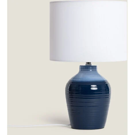 Lampada da Tavolo Ceramica Botijo Azzurro Scuro