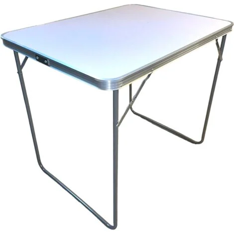 Tavolino pieghevole da esterno 80x60 cm con struttura in acciaio e piano in mdf Steely