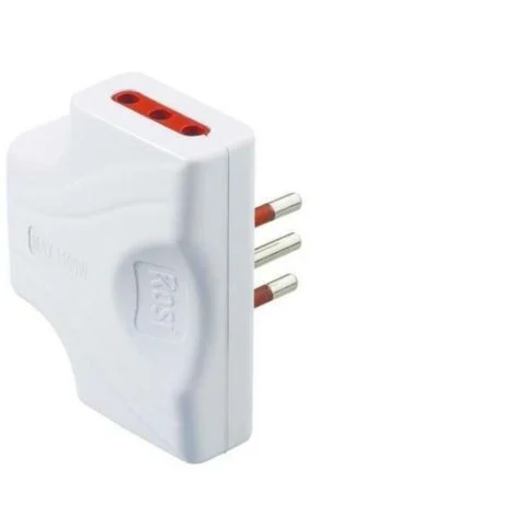 Adattatore triplo ultrapiatto da spina 10A a 3 prese 10A, bianco, serie Emilia Extra-Piatta - Rosi RS78130