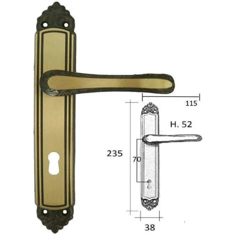 Maniglia Giglio Bronzata Q 8 70 Coppia Maniglie Per Porte Bussole Casa Ufficio