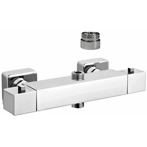 Miscelatore esterno modello quadro doccia con doppia connessione versione termostatico Damast 18051Cromo