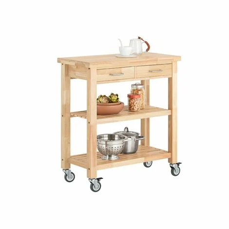 SoBuy Carrello Cucina Scaffale Cucina Mobile Cucina Legno Con Route Fkw24-N