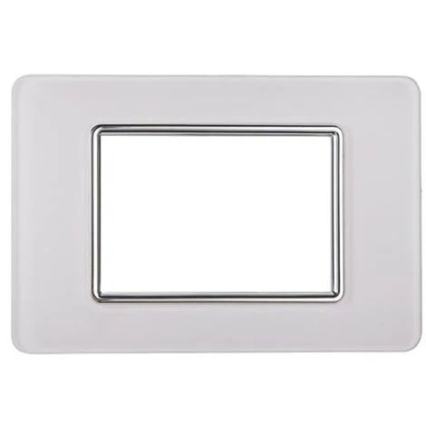 Placca In Vetro Serie Starlight 3P Colore Bianco Compatibile Con Vimar Plana