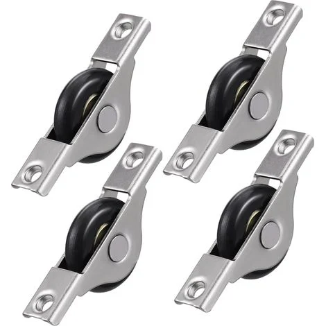 Kit di sostituzione rulli per porte scorrevoli da 4 pezzi, ruote per porte di armadi in nylon, cuscinetti per pulegge in acciaio e plastica nera, 30 mm per binari per armadietti