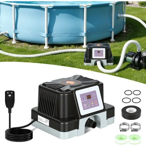 TolleTour Riscaldatore elettrico per piscina da 3 kW per tubi da piscina da 32-38 mm
