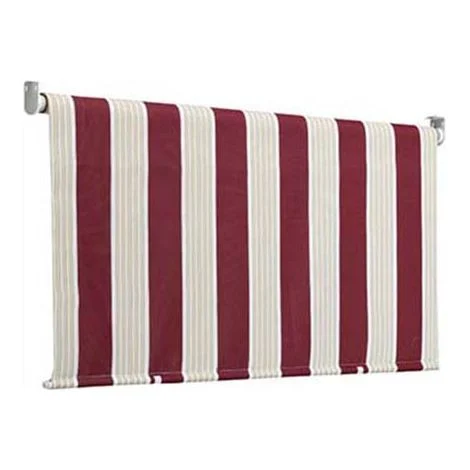 Tenda da sole 200x300 cm con catenella a caduta da esterno rigato bordeaux