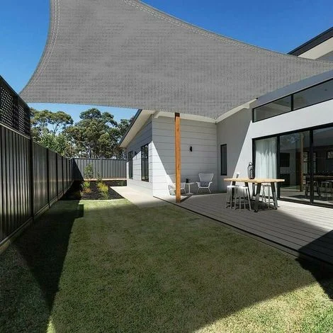 [MAI USATO]Vela ombreggiante rettangolare, dimensioni 4x5 m, colore grigio, offre protezione impermeabile e dai raggi UV per giardino e terrazza.