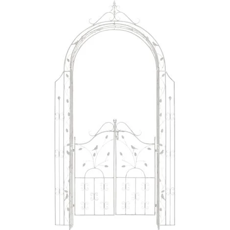 Arco per Rampicanti Grenada con Cancello bianco antico