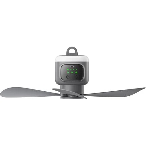 Ventilatore da soffitto per esterni senza fili con telecomando, batteria da 12000 mAh, con luce, 4 velocità, timer per tenda da esterno, patio, padiglione, portico e camper