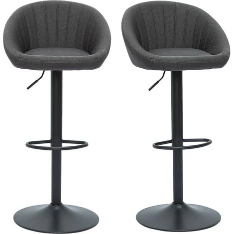 Sgabelli da bar regolabili design grigio antracite (set di 2) SHERU