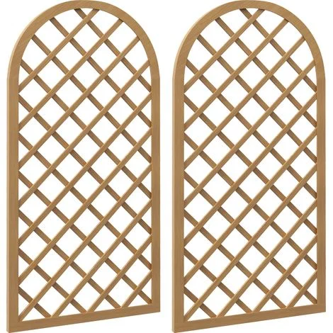 Set di 2 tralicci in legno - pannelli ad arco per piante rampicanti - dimensioni di un pannello: 60 cm di larghezza x 120 cm di altezza