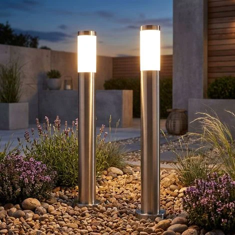 Lampada da terra per esterno parco giardino faretto in acciaio inox 1 foglia in un set con lampadine a LED